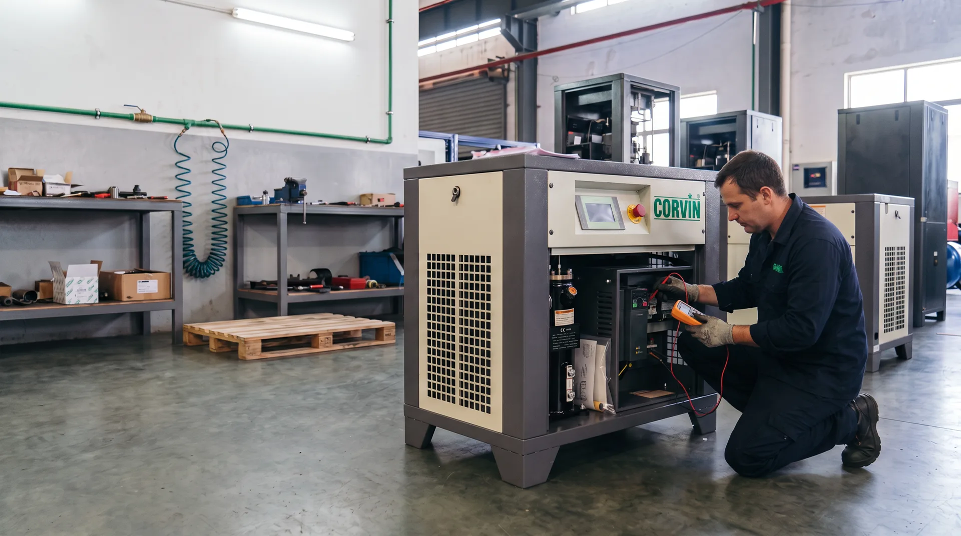 Taller de reparación de compresores de aire de Corvin
